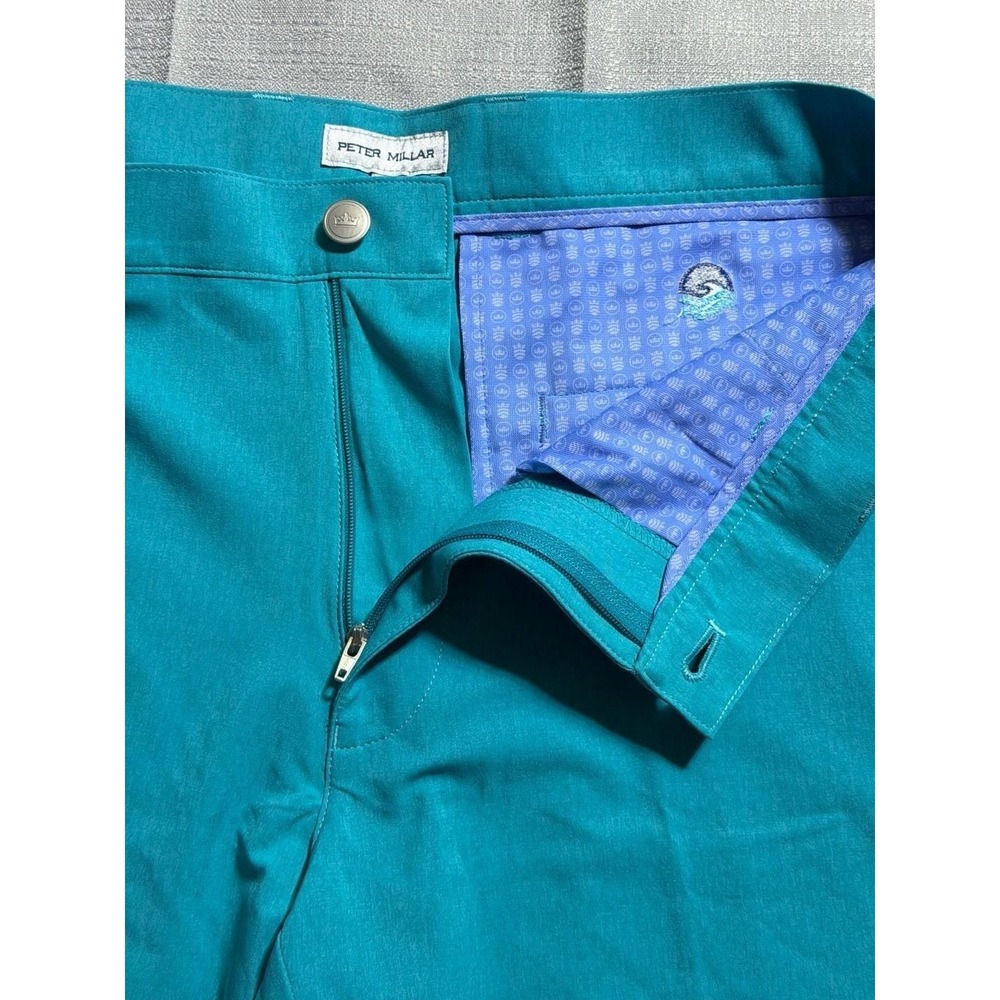 Peter Millar Golf Shorts Men 32 Teal Excellent Performance Crown Sport Stretch